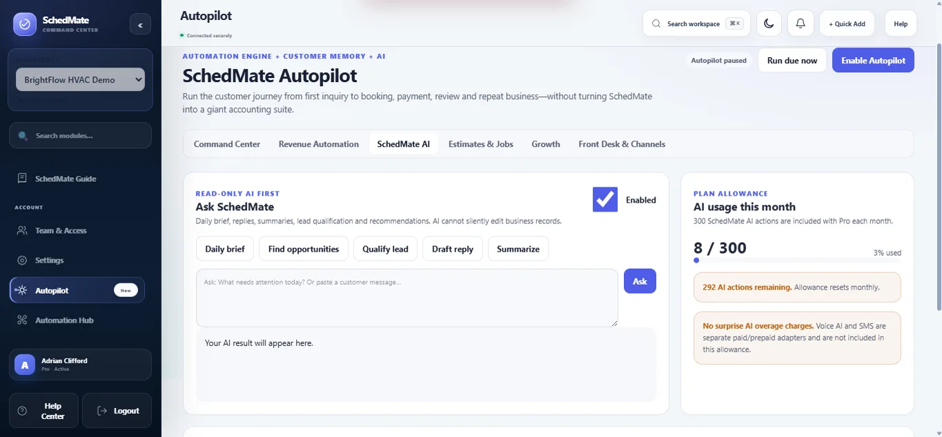 SchedMate AI and Autopilot